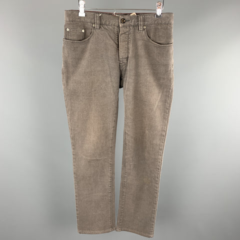 JOHN VARVATOS * U.S.A. Size 30 Grey Wash Cotton / Spandex Button Fly Jeans