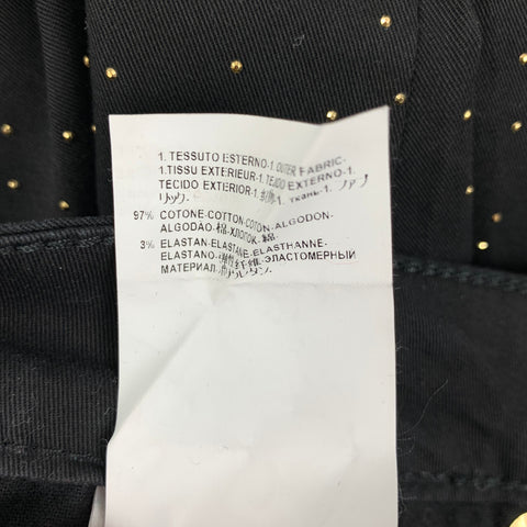 VERSACE COLLECTION Size 26 Black Gold Cotton Studded Dress Pants