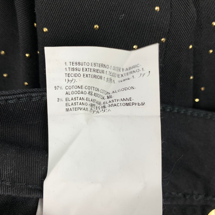 VERSACE COLLECTION Size 26 Black Gold Cotton Studded Dress Pants
