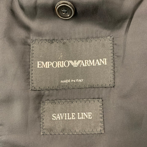 EMPORIO ARMANI Size 38 Navy Silver Metallic Viscose Blend Sport Coat