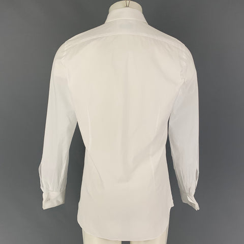 TOM FORD Size M White Cotton Tuxedo Long Sleeve Shirt