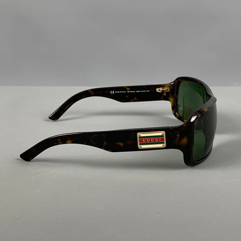 GUCCI Brown Logo Acetate Sunglasses & Eyewear