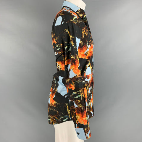 GIVENCHY Size M Multi-Color Abstract Cotton Long Sleeve Shirt