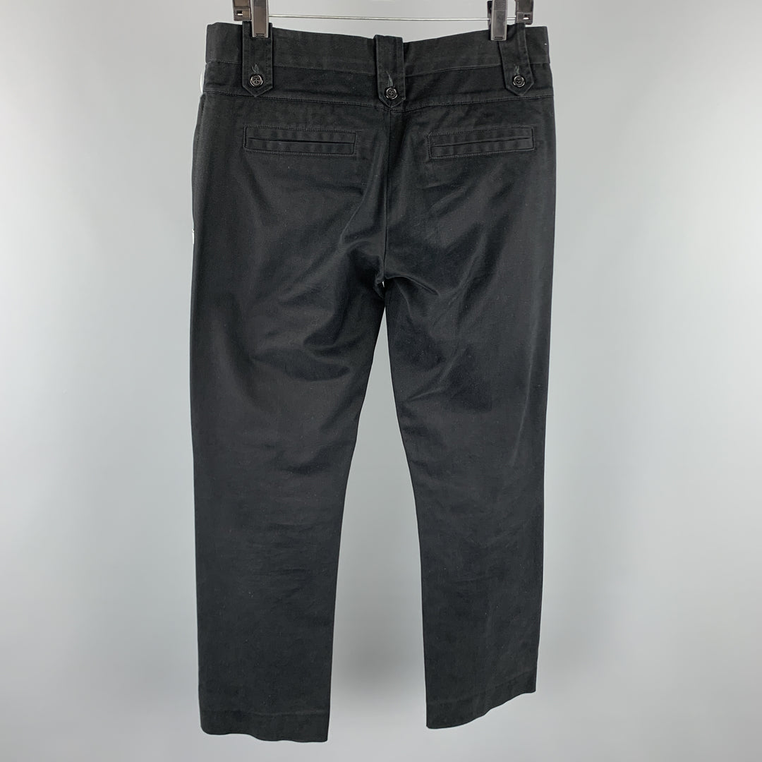 IMPERIAL Talla 30 Pantalones casuales con bolsillos con cremallera en mezcla de algodón negro