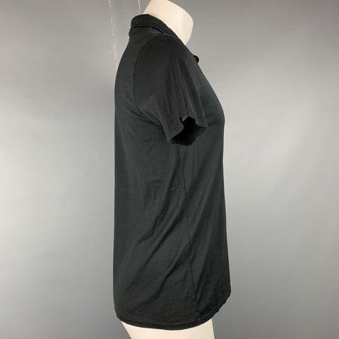 DANIELE FIESOLI Size M Black Cotton Short Sleeve Polo