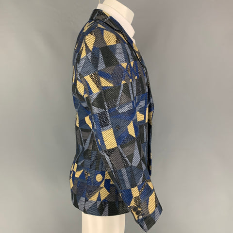 WALTER VAN BEIRENDONCK SS 14 Size 42 Grey Multi-Color Woven Sport Coat