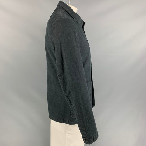 BARENA Taille 44 Chemise à manches longues boutonnée en coton et polyester bleu marine