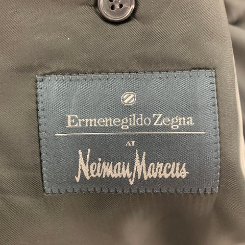 ERMENEGILDO ZEGNA Size 48 Short Black Wool Tuxedo Sport Coat