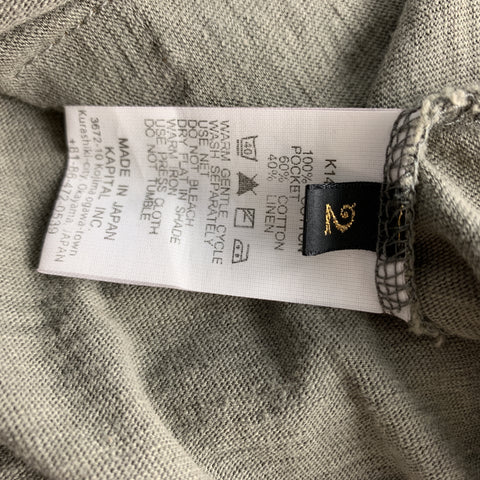KAPITAL Size M Taupe Dyed Cotton Crew-Neck Long sleeve t-shirt