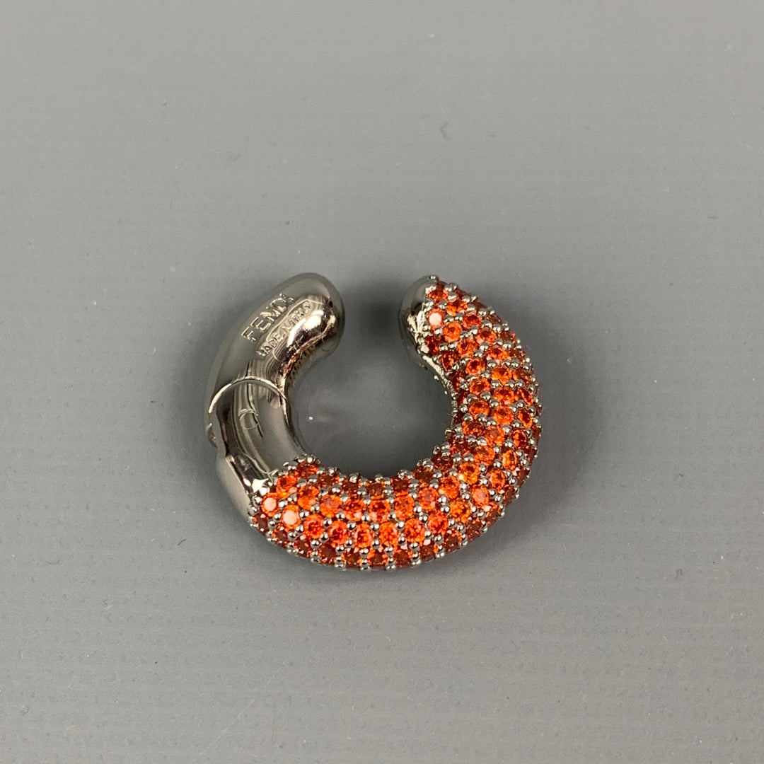 FENDI Silver & Orange Crystal Single Earring