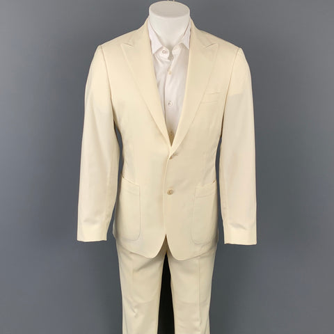 SAMUELSOHN para WILKES BASHFORD Talla 38 Traje de solapa de pico de lana maciza color crema regular