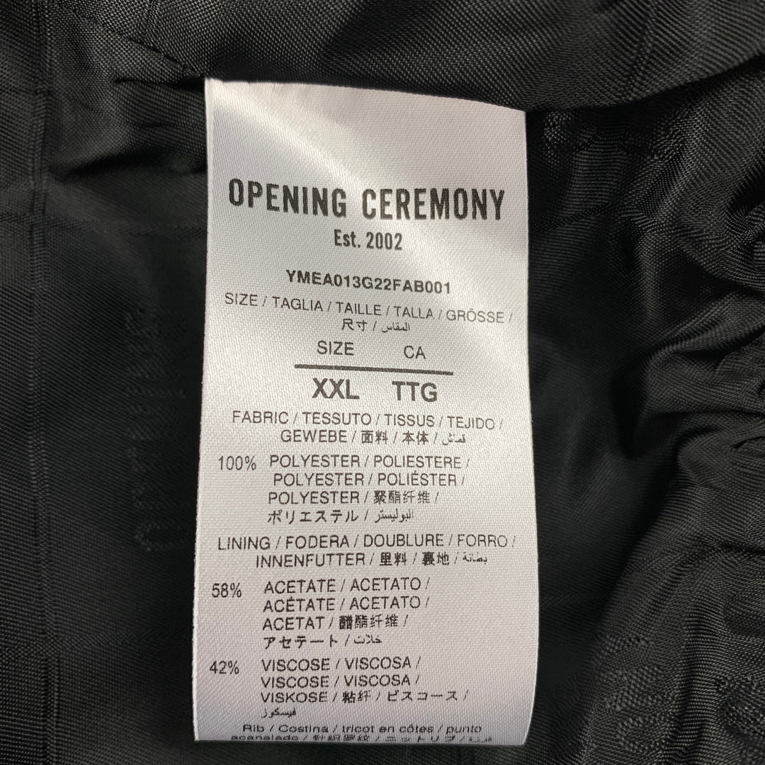 OPENING CEREMONY x Peter Do Taille XXL Noir Blanc Polyester Brillant Varsity Jacket