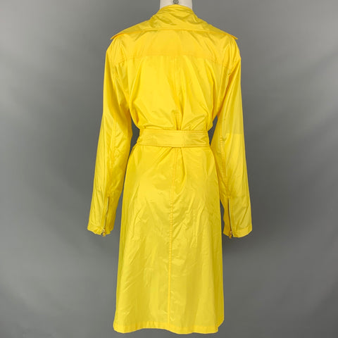 RALPH LAUREN Black Label Size 6 Yellow Nylon Belted Trench Coat