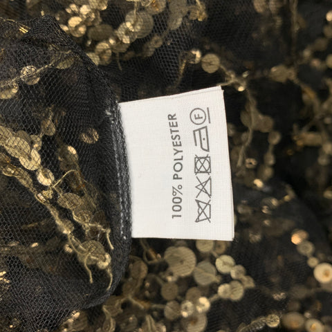DRIES VAN NOTEN Taille 6 Haut habillé en polyester perlé noir et or