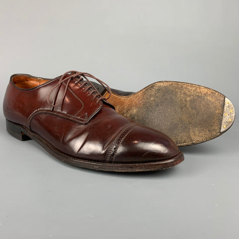 ALLEN EDMONDS Size 13.5 Color 8 Cordovan Leather Cap Toe Lace Up Shoes