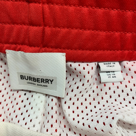 BURBERRY Talla 10 Pantalones casuales de algodón poliéster blanco rojo