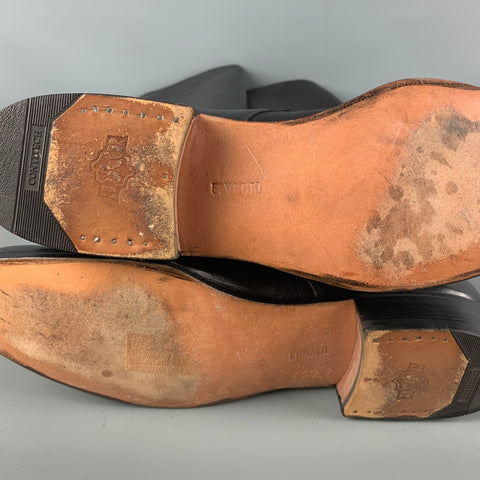E. VOGEL Size 11 Black Leather Belted Custom Boots