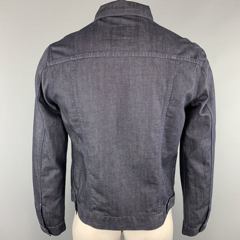 ADRIANO GOLDSCHMIED Size L Indigo Denim Cotton Snaps Trucker Jacket