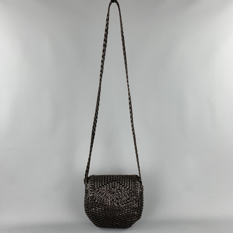 DE VECCHI by HAMILTON TON HODGE Sac à main à bandoulière en cuir tressé marron