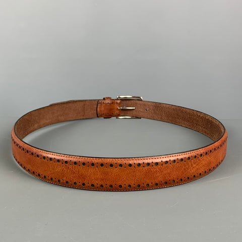 COLE HAAN Size 38 Brown Tan Perforated Leather Belt