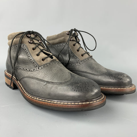 WOLVERINE Wyatt Size 7.5 Gray Wingtip Leather Boots