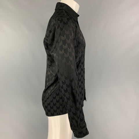 MARCELL VON BERLIN Size M Black Pattern Viscose Blend Long Sleeve Shirt