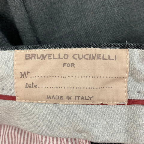 BRUNELLO CUCINELLI Size 30 Charcoal Cotton Zip Fly Casual Pants