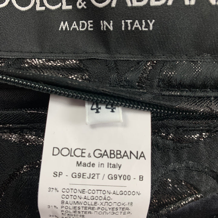 DOLCE &amp; GABBANA Talla 34 Chaqueta de seda de algodón con círculos plateados negros