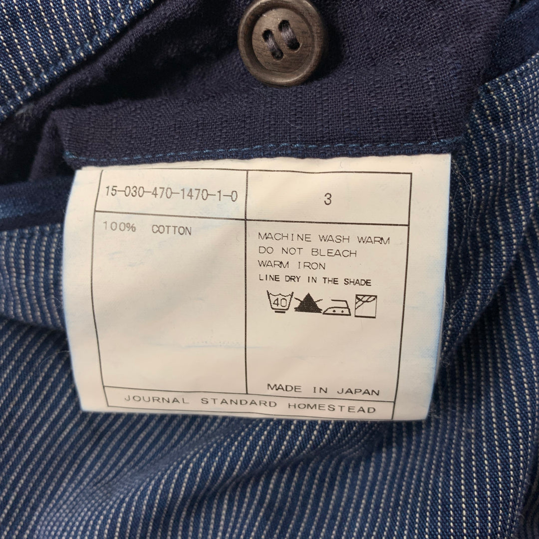 UNIONMADE x J.S. HOMESTEAD Size 36 Navy Paisley Zip Cotton / Linen Shorts