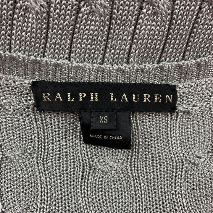 RALPH LAUREN Black Label Size XS Silver Silk Blend Pullover Sweater