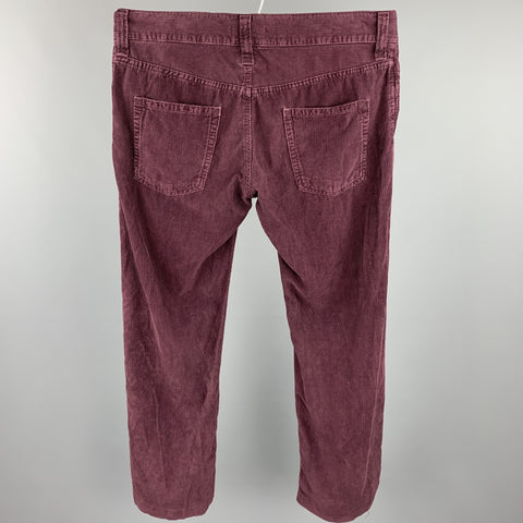 DOLCE & GABBANA Size 34 Eggplant Purple Textured Corduroy Zip Fly Casual Pants