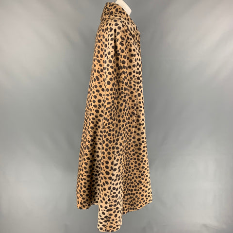 MARC JACOBS Fall 2019 Size M Tan & Brown Animal Print Alpaca / Cotton Cape