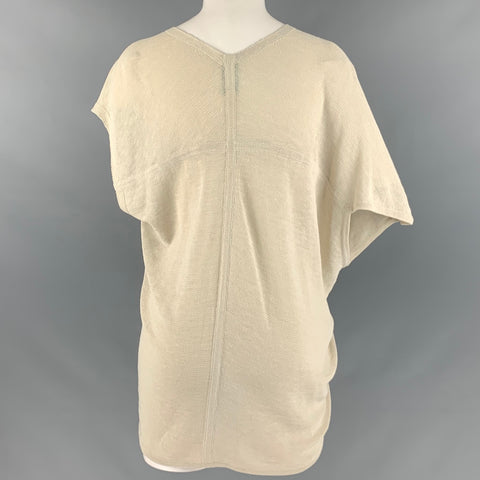 MARIA CORNEJO Size L Beige Linen Nylon Sleeveless Casual Top