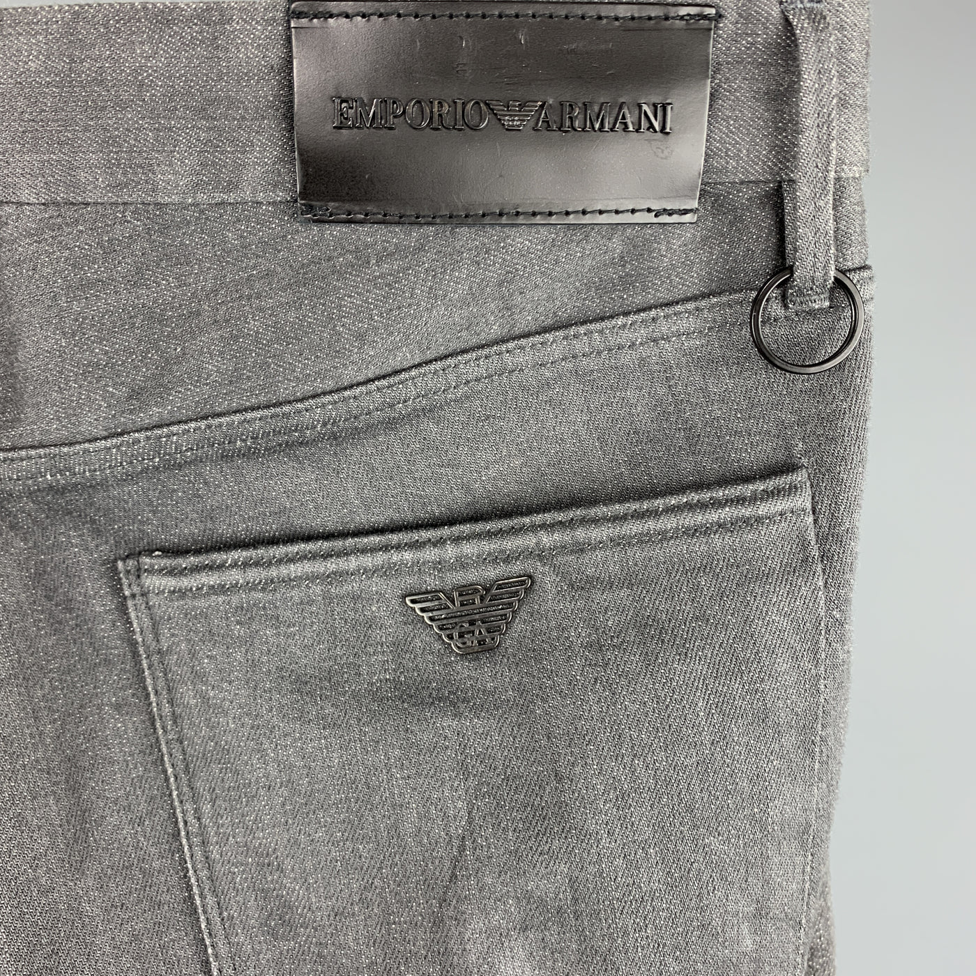 EMPORIO ARMANI Size 32 x 32 Charcoal Cotton Zip Fly Jeans