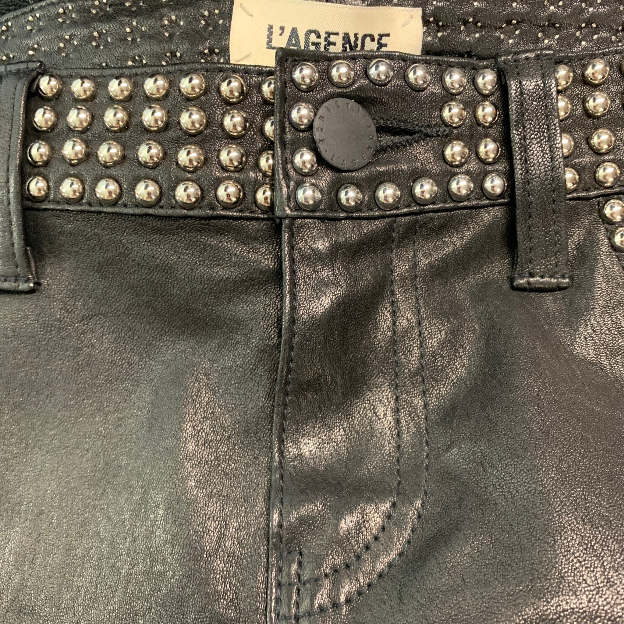 Black Leather Patchwork Pants — Leatheracci