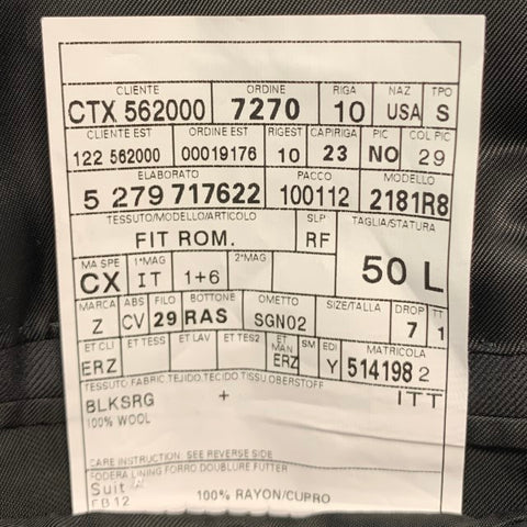 ERMENEGILDO ZEGNA Taille 40 Manteau de sport à revers en laine noire