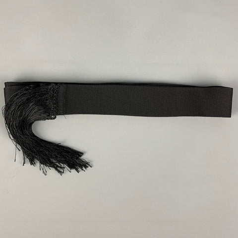 VINTAGE Taille Taille Unique Ceinture en tissu tissé noir