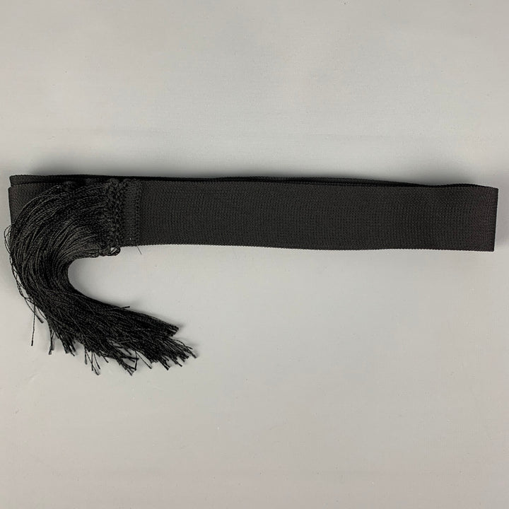 VINTAGE Waist Size One Size Black Woven Fabric Belt