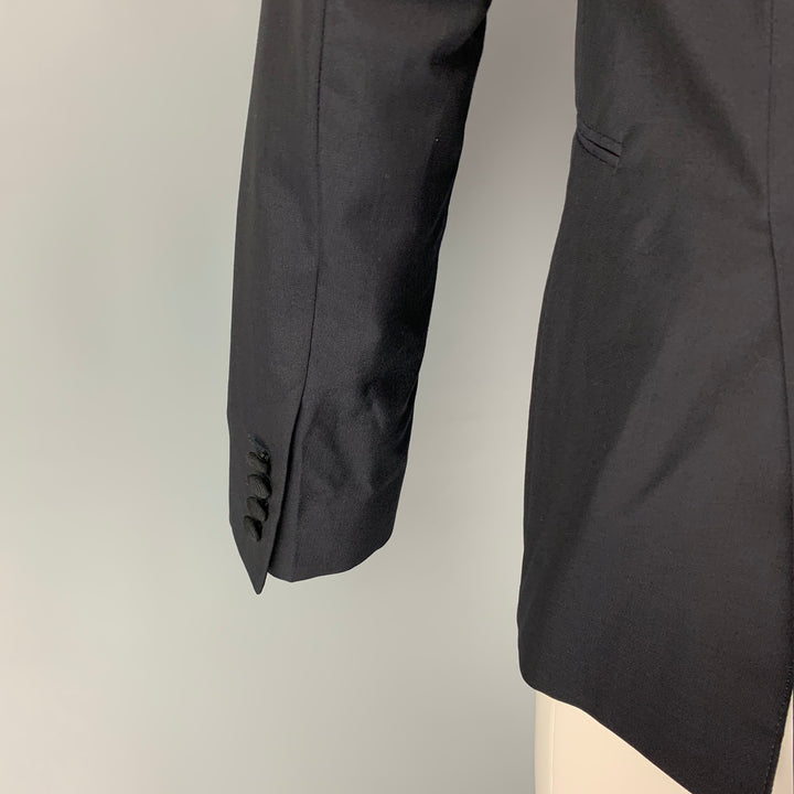 SPENCER HART Size 38 Black Wool Mohair Tuxedo Sport Coat