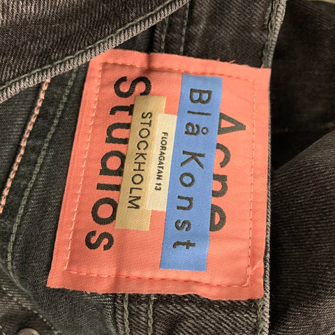 ACNE STUDIOS Size 29 Black Charcoal Cotton North Black Patch Slim Jeans