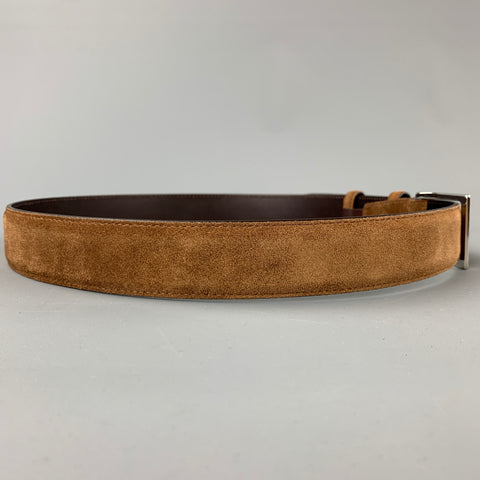 CARMINA Size 36 Brown Suede Leather Belt