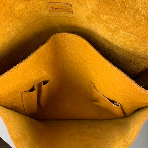 MULBERRY Brynmore Mustard Khaki Distressed Leather Messenger Bag
