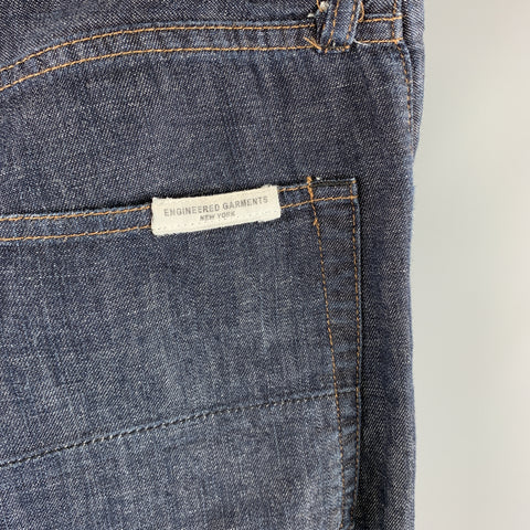 ENGINEERED GARMENTS Size 32 Indigo Contrast Stitch Cotton Zip Fly Jeans