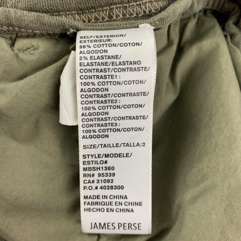 JAMES PERSE Size M Olive Cotton Elastic Waistband Casual Pants