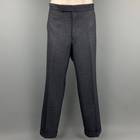 TOM FORD Long Size 48 Navy Wool / Silk Notch Lapel Suit