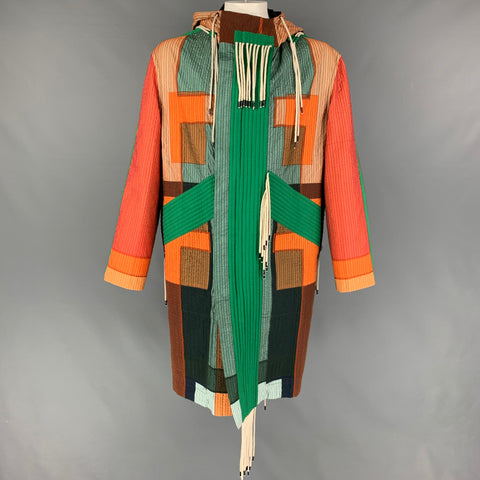 CRAIG GREEN FW 18 Size L Multi-Color Quilted Nylon Tent Parka