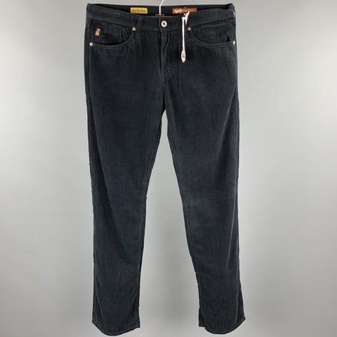 ADRIANO GOLDSCHMIED Size 32 Black Corduroy Jean Cut Casual Pants