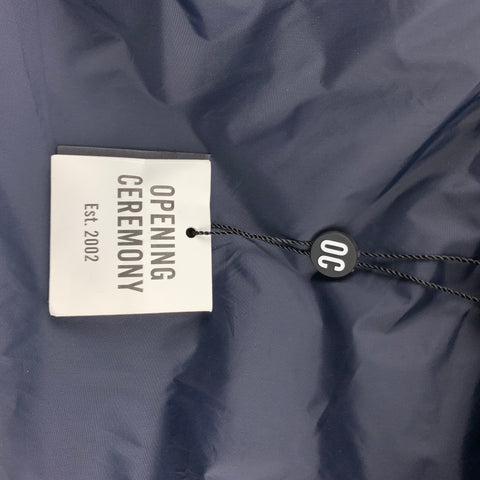 OPENING CEREMONY Size L Navy Logo Nylon Hooded Raincoat