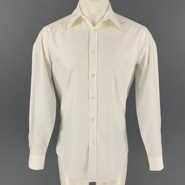 VERSACE COLLECTION City Size S White Textured Cotton Polyester Long Sleeve Shirt