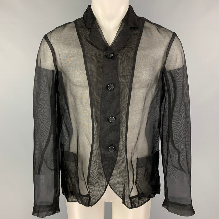 WALTER VAN BEIRENDONCK SS 16 Size 38 Black Multi-Color Silk Jacket